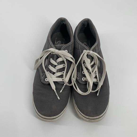 Vans Off the Wall Lace Up Canvas Tennis Shoes Size 9.5 Womens Dark Gray - Picture 2 of 8